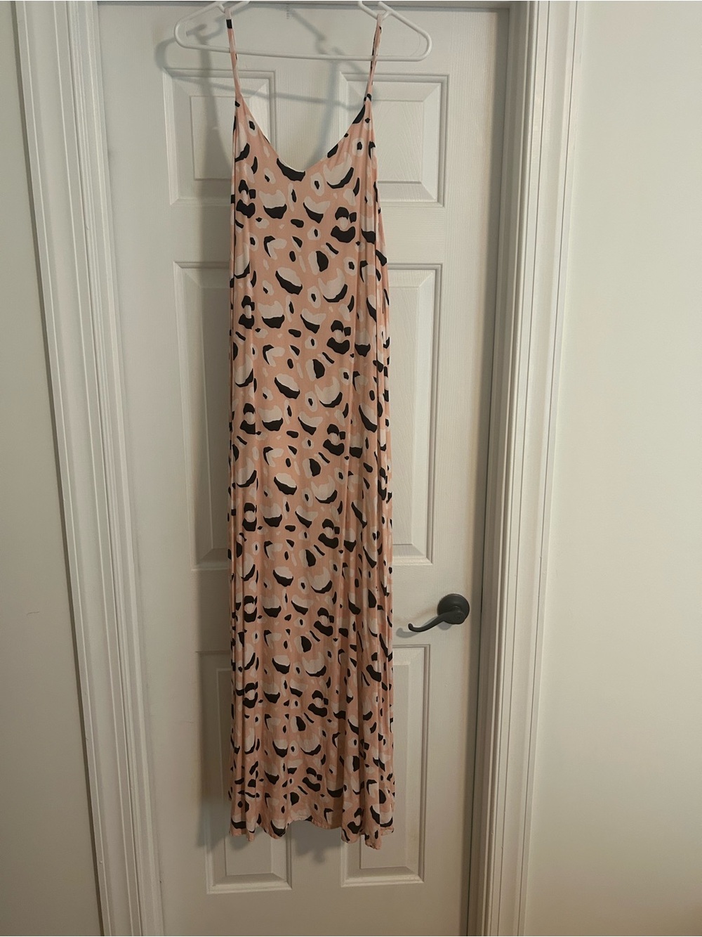 Malai for Anthropologie Sleeveless Pink Leopard-Print Slip Dress-NWT